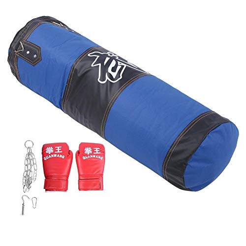 RiToEasysports Saco de Boxeo Pesado con Cadena, Saco de Boxeo de Tela Oxford Grueso de 3 Capas sin Relleno para Adolescentes y Adultos(1.2m / 47.2in Hueco Obtenga)