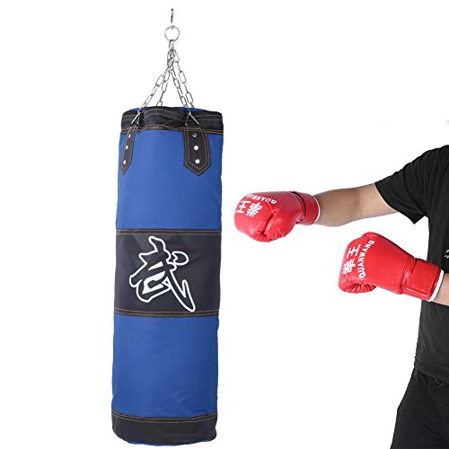 RiToEasysports Saco de Boxeo Pesado con Cadena, Saco de Boxeo de Tela Oxford Grueso de 3 Capas sin Relleno para Adolescentes y Adultos(1.2m / 47.2in Hueco Obtenga)