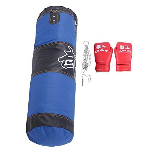 RiToEasysports Saco de Boxeo Pesado con Cadena, Saco de Boxeo de Tela Oxford Grueso de 3 Capas sin Relleno para Adolescentes y Adultos(1.2m / 47.2in Hueco Obtenga)