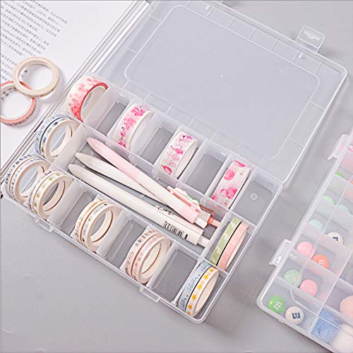 Ritte Ajustable Caja de Almacenamiento de Plástico con 24 Compartimentos para Joyas con Separadores Extraíbles Grifri Caja Grande Joyería Organizador Contenedor de Herramientas (Transparente) Ritte Ajustable Caja de Almacenamiento de Plástico con 24 Compartimentos para Joyas con Separadores Extraíbles Grifri Caja Grande Joyería Organizador Contenedor de Herramientas (Transparente)