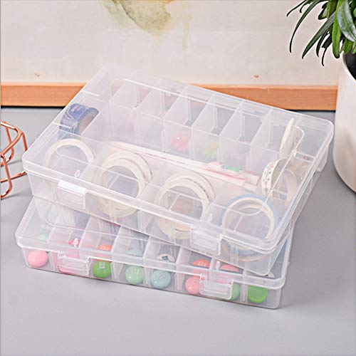 Ritte Ajustable Caja de Almacenamiento de Plástico con 24 Compartimentos para Joyas con Separadores Extraíbles Grifri Caja Grande Joyería Organizador Contenedor de Herramientas (Transparente) Ritte Ajustable Caja de Almacenamiento de Plástico con 24 Compartimentos para Joyas con Separadores Extraíbles Grifri Caja Grande Joyería Organizador Contenedor de Herramientas (Transparente)