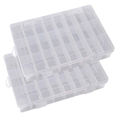 Ritte Ajustable Caja de Almacenamiento de Plástico con 24 Compartimentos para Joyas con Separadores Extraíbles Grifri Caja Grande Joyería Organizador Contenedor de Herramientas (Transparente) Ritte Ajustable Caja de Almacenamiento de Plástico con 24 Compartimentos para Joyas con Separadores Extraíbles Grifri Caja Grande Joyería Organizador Contenedor de Herramientas (Transparente)