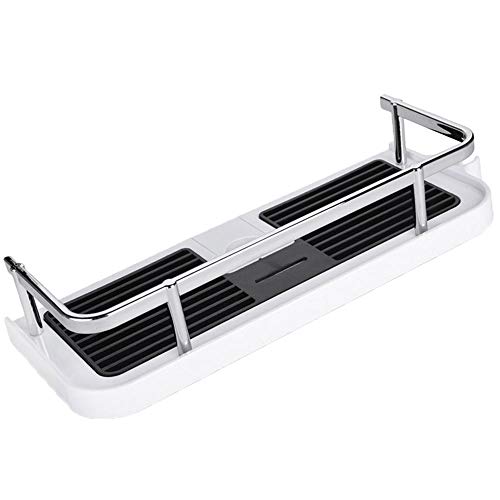 Ritte Jabonera de Ducha, Estante De Baño Ajustable Barra de Ducha Bandeja Cuarto de Baño Estante, Sin Taladrar Estante de Ducha para Barra de Ducha, Adecuado para Vara de 22mm,24mm, 25mm