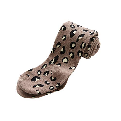 RK-HYTQWR Baby Stock Leggings Pantimedias de algodón con Estampado de Leopardo para niños Medias para niñas de 2 a 10 años, Gris Oscuro L Pantimedias con Estampado de Leopardo, Gris Oscuro