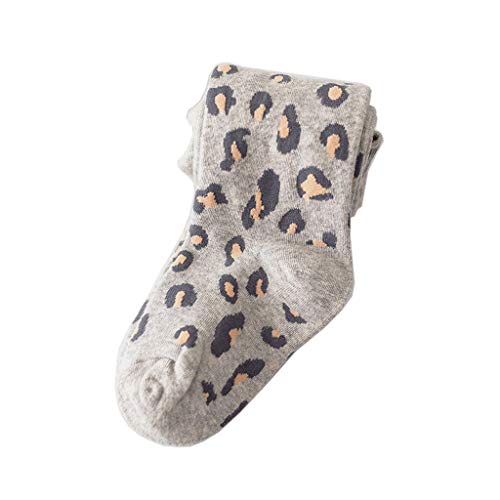 RK-HYTQWR Baby Stock Leggings Pantimedias de algodón con Estampado de Leopardo para niños Medias para niñas de 2 a 10 años, Gris Oscuro S Pantimedias con Estampado de Leopardo, Gris Oscuro