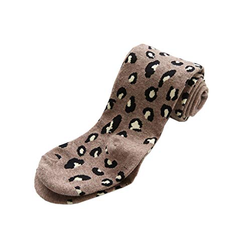 RK-HYTQWR Baby Stock Leggings Pantimedias de algodón con Estampado de Leopardo para niños Medias para niñas de 2 a 10 años, Light Coffee M Pantimedias con Estampado de Leopardo, Light Coffee