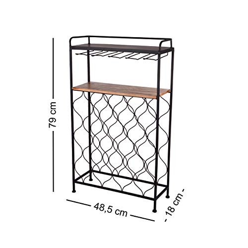 RM Design Botellero de metal – Soporte para botellas de vino, botella de agua – para 18 botellas – Negro RM Design Botellero de metal – Soporte para botellas de vino, botella de agua – para 18 botellas – Negro