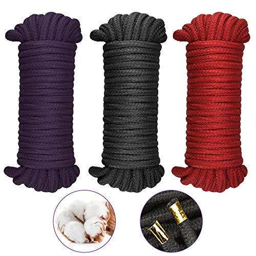 RMENOOR 3 Piezas Cordón de Cuerda de Algodón Cuerda Encerada Algodón Cuerda de Amarre de Algodón Cuerda de Uso Múltiple Trenzado Algodón para Adultos, 10 M / 8 MM, (Negro Violado Rojo) RMENOOR 3 Piezas Cordón de Cuerda de Algodón Cuerda Encerada Algodón Cuerda de Amarre de Algodón Cuerda de Uso Múltiple Trenzado Algodón para Adultos, 10 M / 8 MM, (Negro Violado Rojo)
