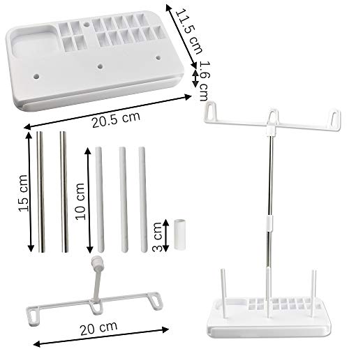 RMENOOR Soporte de bobina de hilo de bordar 3 Carretes de Hilo Soporte para máquinas de bordar, coser, acolchar y sergerSoporte para Hilo de Coser Carretes de Bordado Soporte para Hilo de Bobina