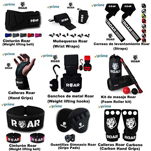 Roar® Calleras para Crossfit Hombre, Calleras Crossfit Mujer, Guantillas Gimnasio, Calleras Gimnasia artistica, Crossfit Hand Grips, Callera Calistenia,Cuero Sintético, Grip Gloves, Cayeras (S)