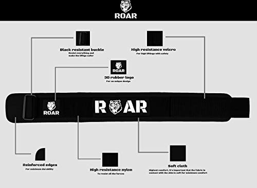 Roar® Cinturón Lumbar Gimnasio, Cinturon Gimnasio Hombre y Mujer, Cinturon Halterofilia, Powerlifting, Crossfit, Levantamiento Peso, Musculacion, Cinturon Gym Hombre, Cinturon Pesas (Negro, XS) Roar® Cinturón Lumbar Gimnasio, Cinturon Gimnasio Hombre y Mujer, Cinturon Halterofilia, Powerlifting, Crossfit, Levantamiento Peso, Musculacion, Cinturon Gym Hombre, Cinturon Pesas (Negro, XS)