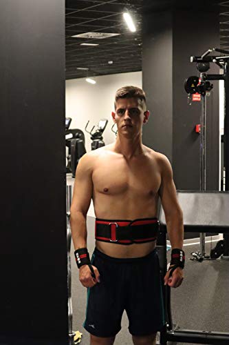 Roar® Cinturón musculación para Entrenamiento de Levantamiento de Peso Crossfit Powerlifting Halterofilia Pesas Gimnasio (Rojo, M)
