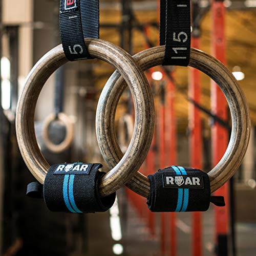 Roar® Muñequeras Deportivas, Muñequeras Crossfit Hombre y Mujer, Muñequeras Gym Hombre, Wrist Wraps, Muñequera Crossfit, Muñequeras Gimnasio, Calistenia, Musculacion, Halterofilia (Azul)