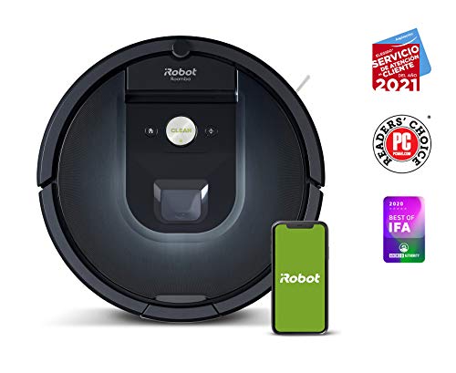 Robot aspirador iRobot Roomba 981 Alta potencia y Power Boost, Recarga y sigue limpiando, Óptimo mascotas, Cepillos antienredos, Dirt Detect, Sugerencias personalizadas, Compatible asistentes voz Robot aspirador iRobot Roomba 981 Alta potencia y Power Boost, Recarga y sigue limpiando, Óptimo mascotas, Cepillos antienredos, Dirt Detect, Sugerencias personalizadas, Compatible asistentes voz