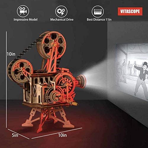 Robotime Kit de Vitascope mecánico - Rompecabezas de Madera de Corte por láser de Modelos de construcción - Juegos de Madera para niños y Adolescentes