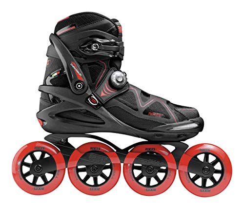 Roces Gymnasium 2.0 TIF - Patines en línea para Hombre, Talla 44, Color Negro y Rojo