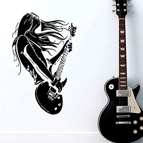 Rock Hero guitarra entusiasta de la música vinilo pared pegatina pared calcomanía Mandala Yoga flor pared decoración Mural