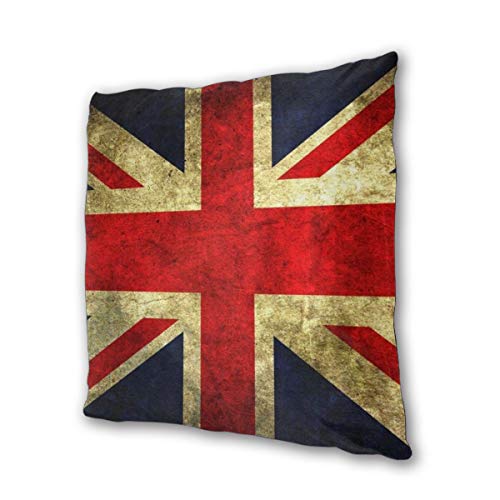 Rockboy Juego de 2 Fundas de Almohada, Bandera Inglesa Vintage, 18x18 Pulgadas