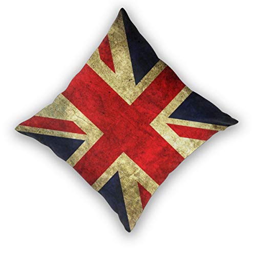 Rockboy Juego de 2 Fundas de Almohada, Bandera Inglesa Vintage, 18x18 Pulgadas