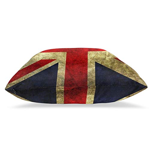 Rockboy Juego de 2 Fundas de Almohada, Bandera Inglesa Vintage, 18x18 Pulgadas