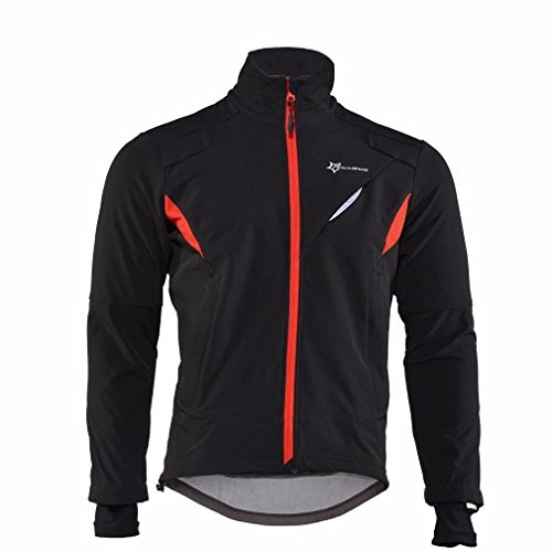 ROCKBROS Chaqueta Térmico Ciclismo Bicicleta Running Deportes a Prueba de Viento para Hombres Mujeres, Negro