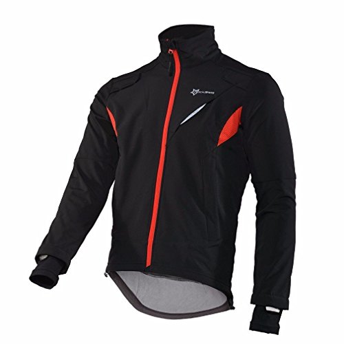 ROCKBROS Chaqueta Térmico Ciclismo Bicicleta Running Deportes a Prueba de Viento para Hombres Mujeres, Negro