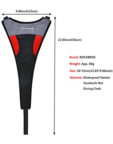 ROCKBROS Cubierta de Sudor para Entrenamiento de Bicicleta Impermeable Elástica Absorber el Sudor para Rodillos Ciclismo Dos Tipos Adecuada para Telefonos Móviles 6.0” Negro Rojo