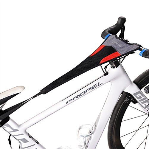 ROCKBROS Cubierta de Sudor para Entrenamiento de Bicicleta Impermeable Elástica Absorber el Sudor para Rodillos Ciclismo Dos Tipos Adecuada para Telefonos Móviles 6.0” Negro Rojo