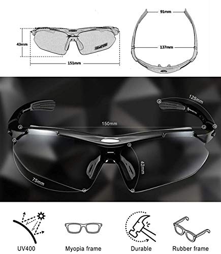 ROCKBROS Gafas de Sol Polarizadas con 5 Lentes Intercambiables para Ciclismo Bicicleta Running Deportes Protección UV 400 Anti Viento para Hombre y Mujer ROCKBROS Gafas de Sol Polarizadas con 5 Lentes Intercambiables para Ciclismo Bicicleta Running Deportes Protección UV 400 Anti Viento para Hombre y Mujer