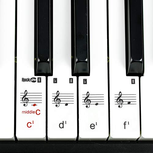 RockJam Kit de 61 Teclado de piano digital, Banco Soporte de teclado, Auriculares, Pedal de sostenido y simplemente Aplicación de piano
