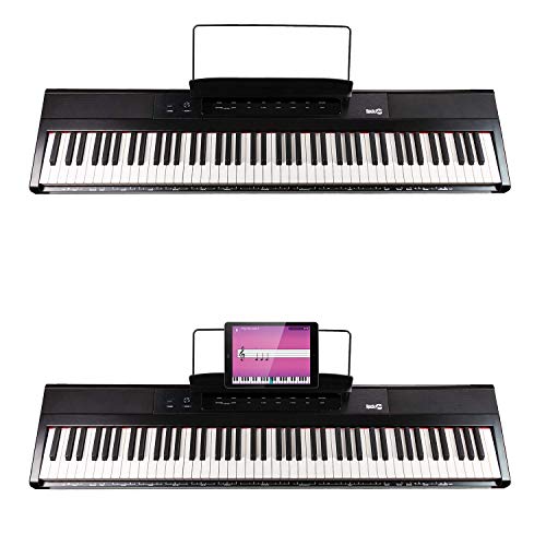 RockJam Teclado de piano digital para principiantes Piano con teclas semipesadas de tamaño completo, Soporte de música, Fuente de alimentación y altavoces incorporados