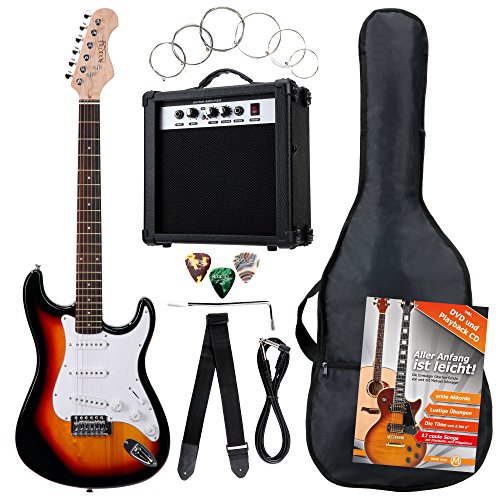 Rocktile Banger - Pack de 7 piezas, guitarra eléctrica, sunburst