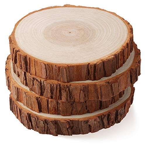 Rodajas de Madera Diámetro 16-18 cm 4 pcs Fuyit Troncos Madera Decoracion Apto para Pirograbador de Madera, Pintura Rodajas de Madera Diámetro 16-18 cm 4 pcs Fuyit Troncos Madera Decoracion Apto para Pirograbador de Madera, Pintura