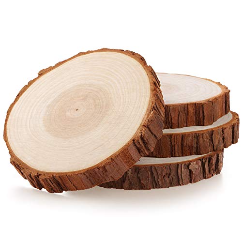 Rodajas de Madera Diámetro 16-18 cm 4 pcs Fuyit Troncos Madera Decoracion Apto para Pirograbador de Madera, Pintura Rodajas de Madera Diámetro 16-18 cm 4 pcs Fuyit Troncos Madera Decoracion Apto para Pirograbador de Madera, Pintura