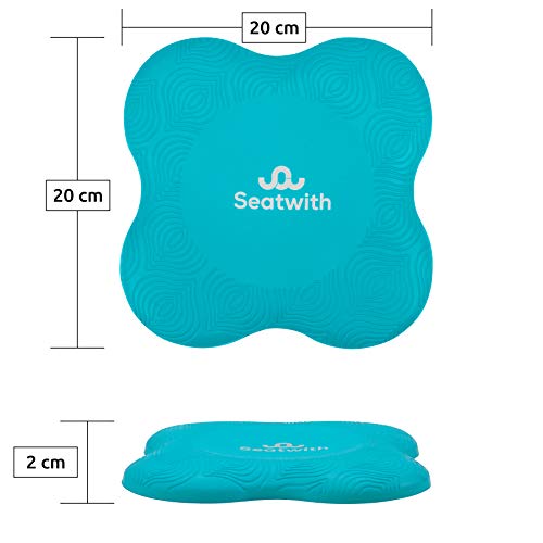 Rodillera para Yoga, 2 Cojines de Rodilla con Bolsa de Transporte + Instrucciones de Entrenamiento PDF Máximo Alivio y Soporte en Rodillas, Muñecas y Codos, Rodilleras 20x20cm, Pilates, Fitness