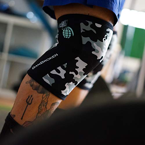 Rodilleras CAMO 2.0 BB BANBROKEN (2 unds) - 5mm Knee Sleeves - Halterofilia, Deporte Funcional, Crossfit, Levantamiento de Pesas, Running y Otros Deportes. 1 PAR - Unisex. (M)