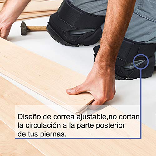 Rodilleras de trabajo Preciva Rodilleras Profesionales para el Trabajo, Almohadillas de Gel de precisión para la Rodilla, para la construcción, jardinería, con Fuertes Correas Dobles y fácil fijación