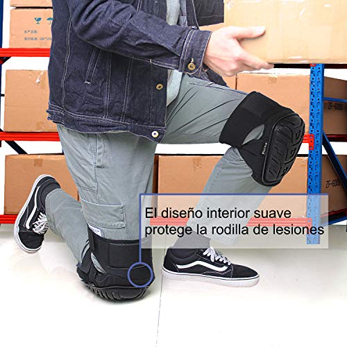 Rodilleras de trabajo Preciva Rodilleras Profesionales para el Trabajo, Almohadillas de Gel de precisión para la Rodilla, para la construcción, jardinería, con Fuertes Correas Dobles y fácil fijación