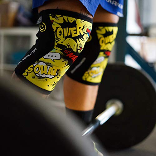 Rodilleras YELLOW FUN (2 unds) - 5mm Knee Sleeves - Halterofilia, deporte funcional, CrossFit, Levantamiento de Pesas, Running y otros deportes. UNISEX AMARILLO 1 PAR (S)
