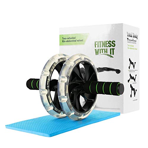 Rodillo abdominales, WeyTy AB Wheel Rueda para Flexiones Entrenamientos de Abdominals Push Up con Cojín del Arrodillamiento, Perfecto para Fitness Casa, Entrenamientos de Abdominals, Unisex