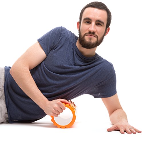 Rodillo de espuma para masaje muscular (Libro de ejercicios incluido) diseño de rejilla para accionar la terapia de puntos para el dolor de espalda y los músculos de las piernas - 33 x 14 cm Rodillo de espuma para masaje muscular (Libro de ejercicios incluido) diseño de rejilla para accionar la terapia de puntos para el dolor de espalda y los músculos de las piernas - 33 x 14 cm