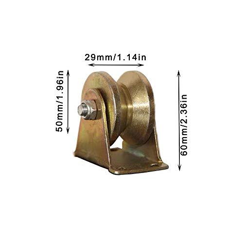 Rodillo de Puerta Corredera Resistente,2 Piezas Rueda Industrial con Ranura en V,Rodillo para Puerta Corredera,Polea Guía Industrial,para Máquina Industrial,Puerta Rodante,Capacidad de Carga 300 kg