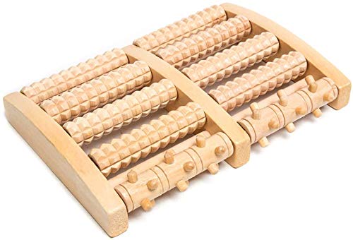 Rodillo para masaje de pies de madera, NALCY Rodillo masajeador de madera para acupuntura de doble pie, alivia la fascitis plantar, el estrés en el talón, el dolor de arco Rodillo para masaje de pies de madera, NALCY Rodillo masajeador de madera para acupuntura de doble pie, alivia la fascitis plantar, el estrés en el talón, el dolor de arco