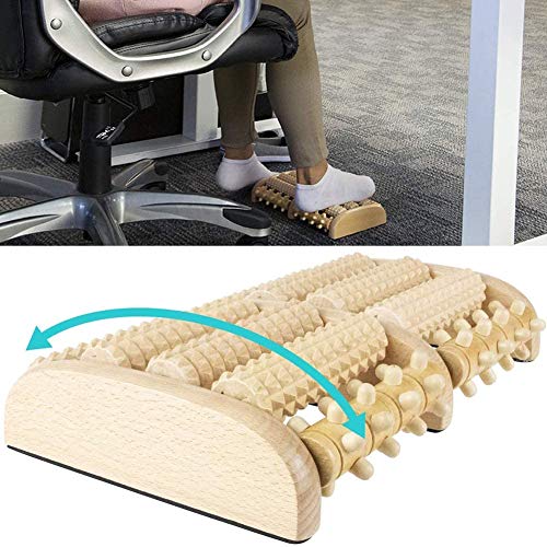 Rodillo para masaje de pies de madera, NALCY Rodillo masajeador de madera para acupuntura de doble pie, alivia la fascitis plantar, el estrés en el talón, el dolor de arco Rodillo para masaje de pies de madera, NALCY Rodillo masajeador de madera para acupuntura de doble pie, alivia la fascitis plantar, el estrés en el talón, el dolor de arco