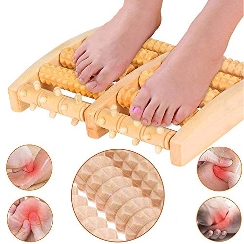 Rodillo para masaje de pies de madera, NALCY Rodillo masajeador de madera para acupuntura de doble pie, alivia la fascitis plantar, el estrés en el talón, el dolor de arco Rodillo para masaje de pies de madera, NALCY Rodillo masajeador de madera para acupuntura de doble pie, alivia la fascitis plantar, el estrés en el talón, el dolor de arco