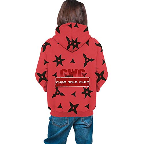 Rogerds Sudadera con Capucha Unisex Niños, CWC Chad Wild Clay Kids Boys Teens Fashion Hoodies Unique Fashion Pullover