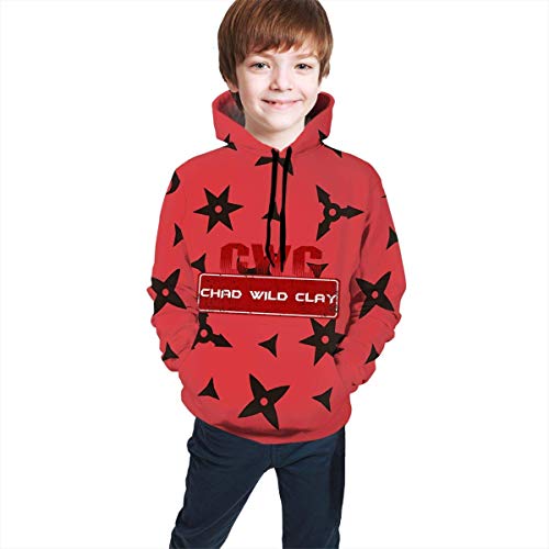 Rogerds Sudadera con Capucha Unisex Niños, CWC Chad Wild Clay Kids Boys Teens Fashion Hoodies Unique Fashion Pullover Rogerds Sudadera con Capucha Unisex Niños, CWC Chad Wild Clay Kids Boys Teens Fashion Hoodies Unique Fashion Pullover