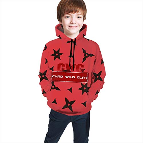 Rogerds Sudadera con Capucha Unisex Niños, CWC Chad Wild Clay Kids Boys Teens Fashion Hoodies Unique Fashion Pullover