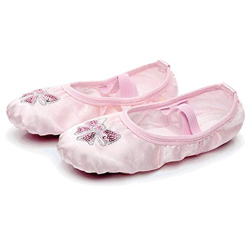 Rojo, Rosa, Blanco, Seda, Plano, Yoga, Profesor, Gimnasia, Ballet, Zapatos de Baile, Ballet Infantil, para niñas, Mujeres-Desnudo_4.5