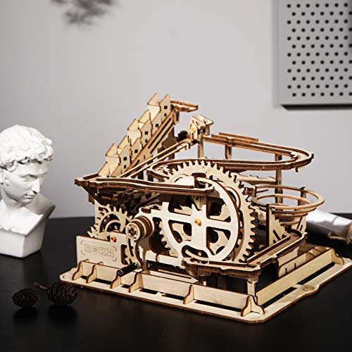 ROKR Puzzle 3D Madera Maquetas para Montar Modelo mecánico Kit de construcción con Bolas para Adolescentes y Adultos (Waterwheel Coaster)